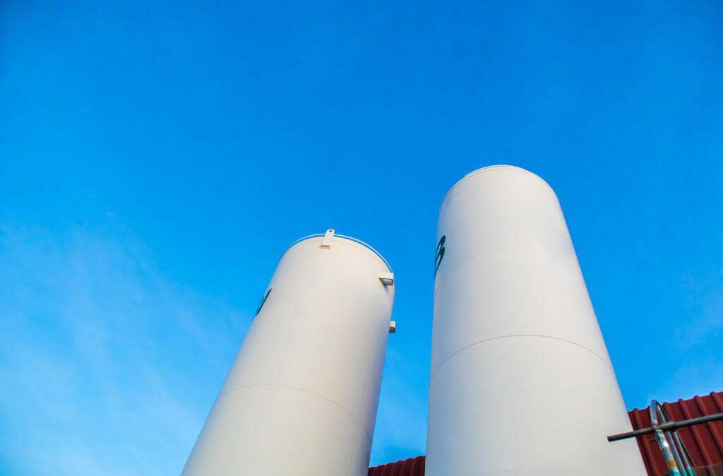 Co2 Tankanlagen, zwei Kaltvergaser in der Industrie 